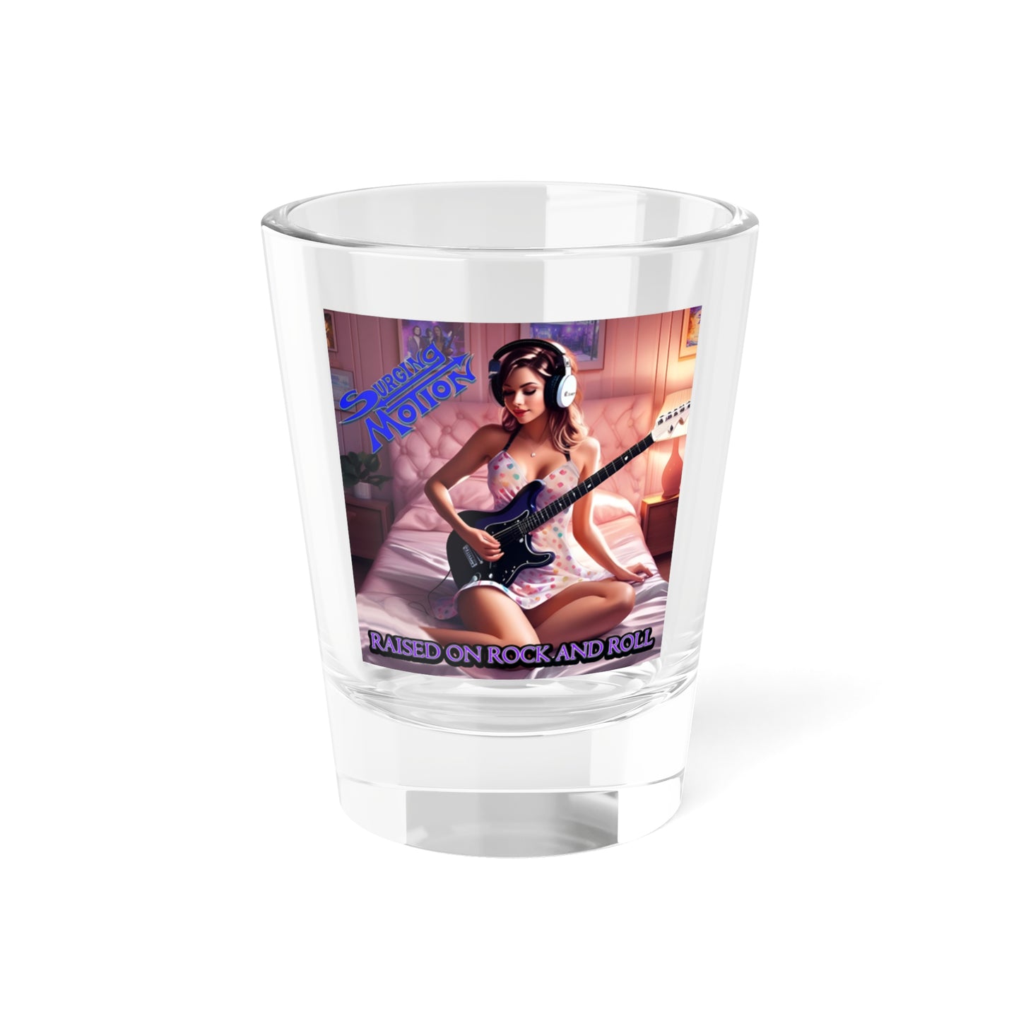 Raised On Rock And Roll Shot Glass, 1.5oz